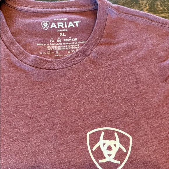 Ariat Men's Maroon T-Shirt - Picture 2 of 5